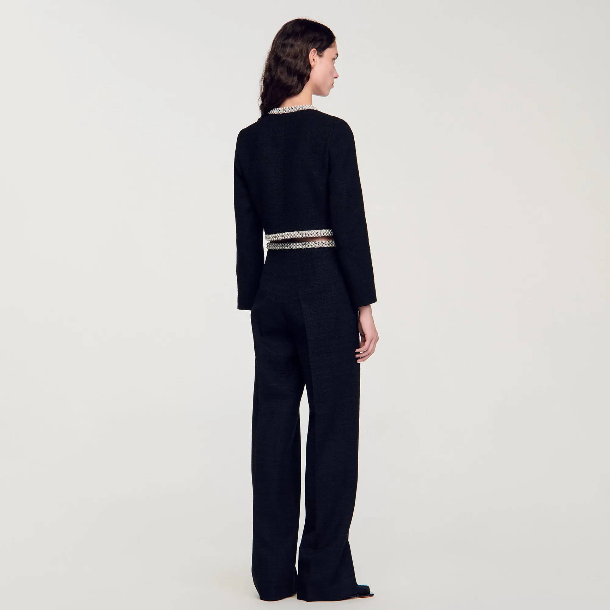 Ensembles|Blousons & Vestes*SANDRO Veste Courte En Tweed Noir