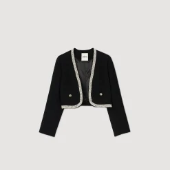 Ensembles|Blousons & Vestes*SANDRO Veste Courte En Tweed Noir