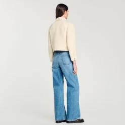 Blousons & Vestes*SANDRO Veste Courte En Tweed Ecru