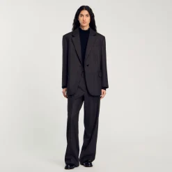 Costumes|Blousons & Vestes*SANDRO Veste De Costume Marron Foncé