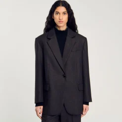 Costumes|Blousons & Vestes*SANDRO Veste De Costume Marron Foncé