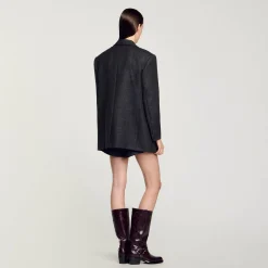 Ensembles|Blousons & Vestes*SANDRO Veste De Costume à Carreaux Gris Foncé