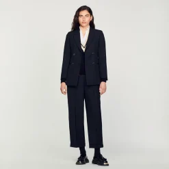 Manteaux|Costumes*SANDRO Veste De Costume à Double Boutonnage Noir