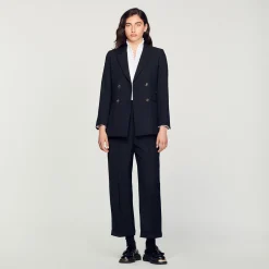 Manteaux|Costumes*SANDRO Veste De Costume à Double Boutonnage Noir
