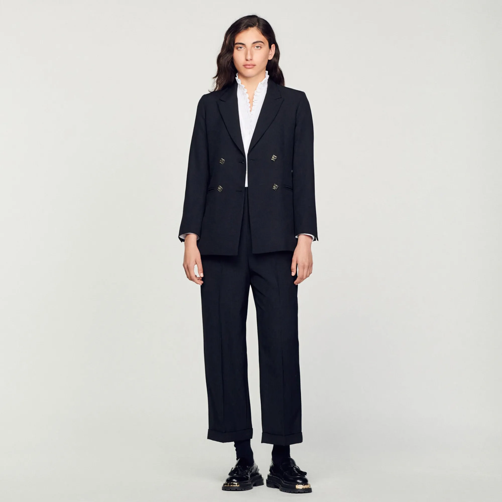 Manteaux|Costumes*SANDRO Veste De Costume à Double Boutonnage Noir