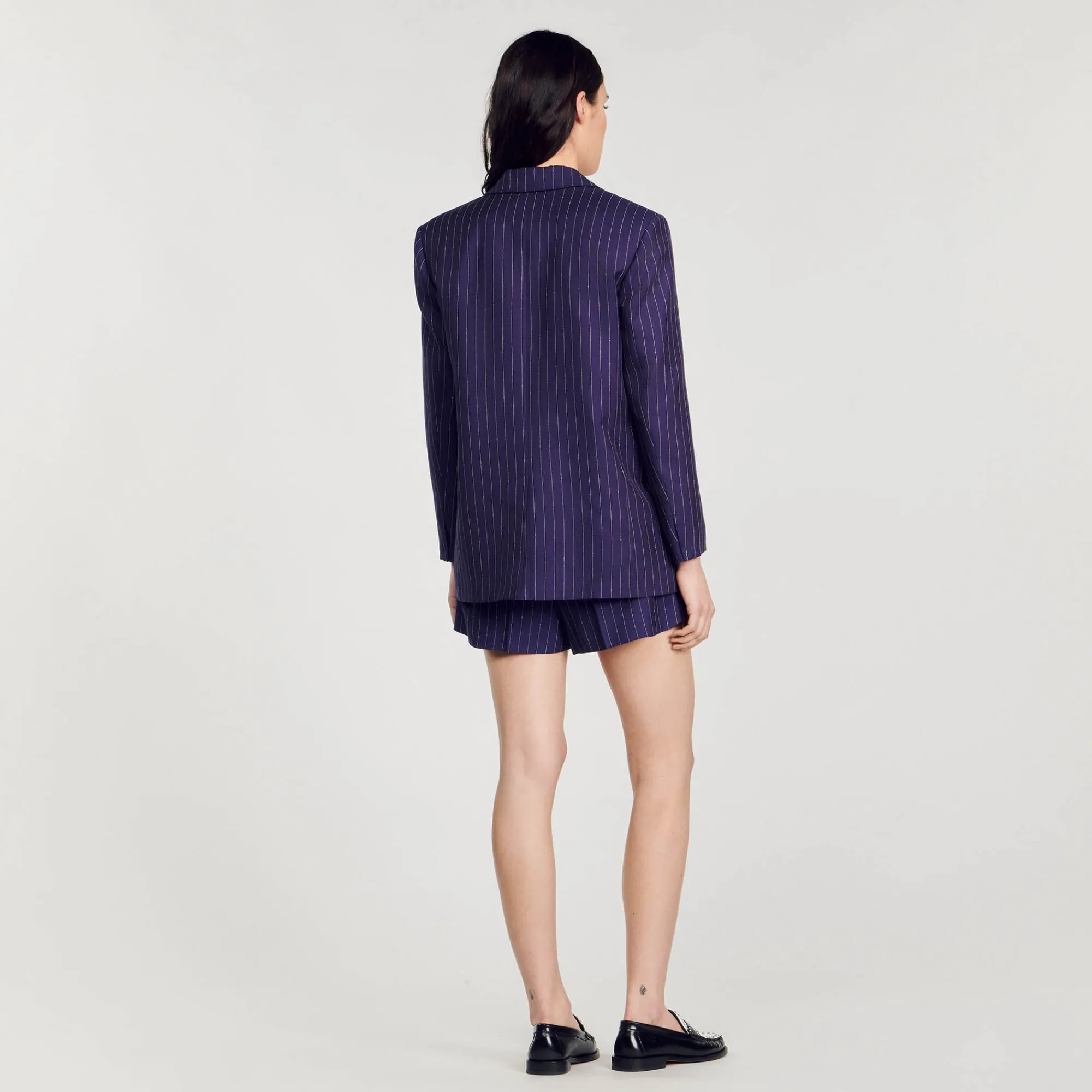 Ensembles|Blousons & Vestes*SANDRO Veste De Costume à Rayures Bleu marine
