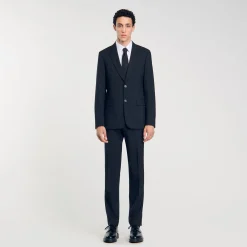Costumes & Smokings|Vestes*SANDRO Veste De Costume à Rayures Noir