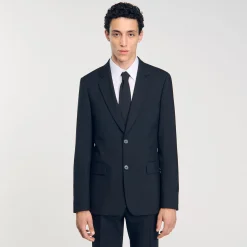 Costumes & Smokings|Vestes*SANDRO Veste De Costume à Rayures Noir