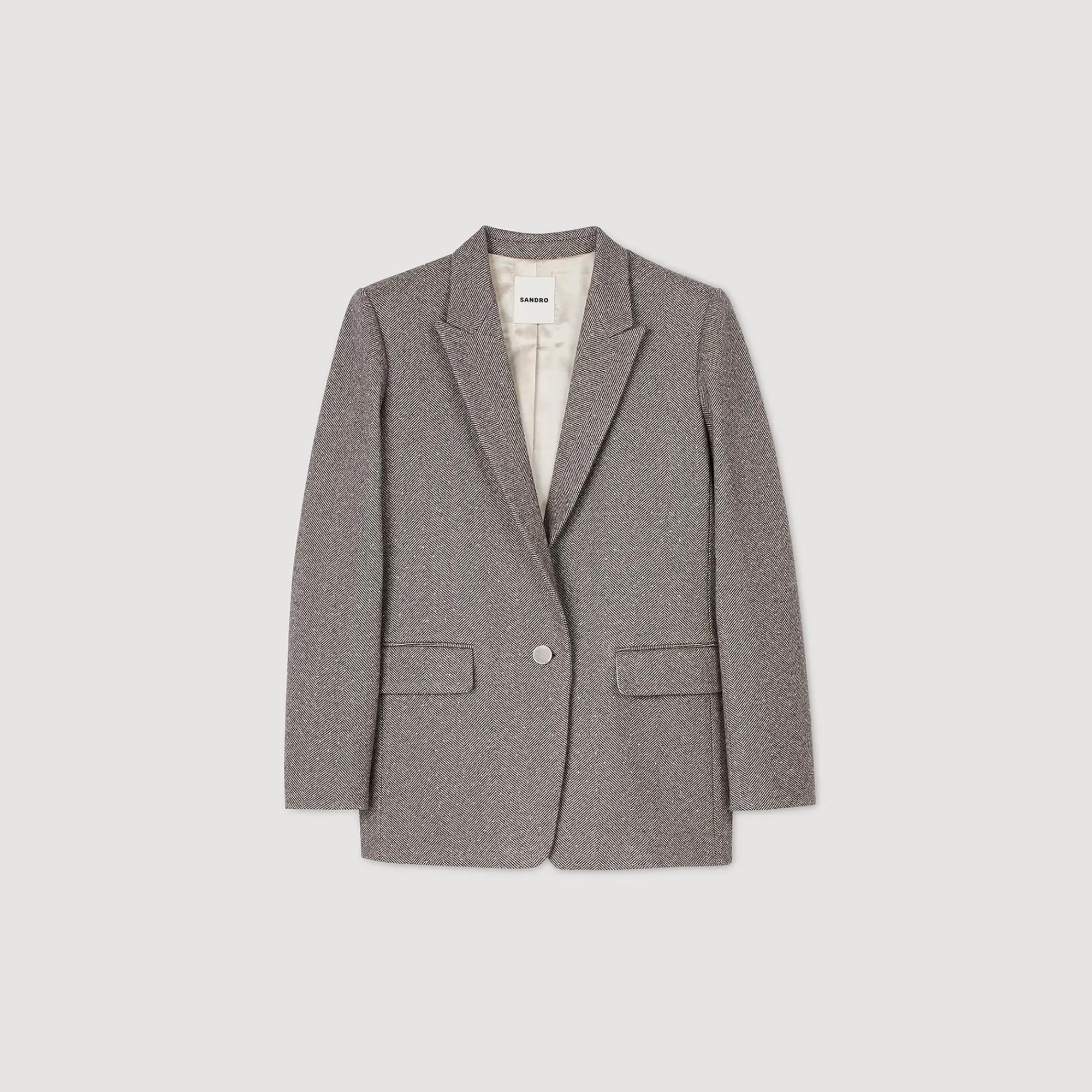 Blousons & Vestes*SANDRO Veste De Costume Chevrons Beige