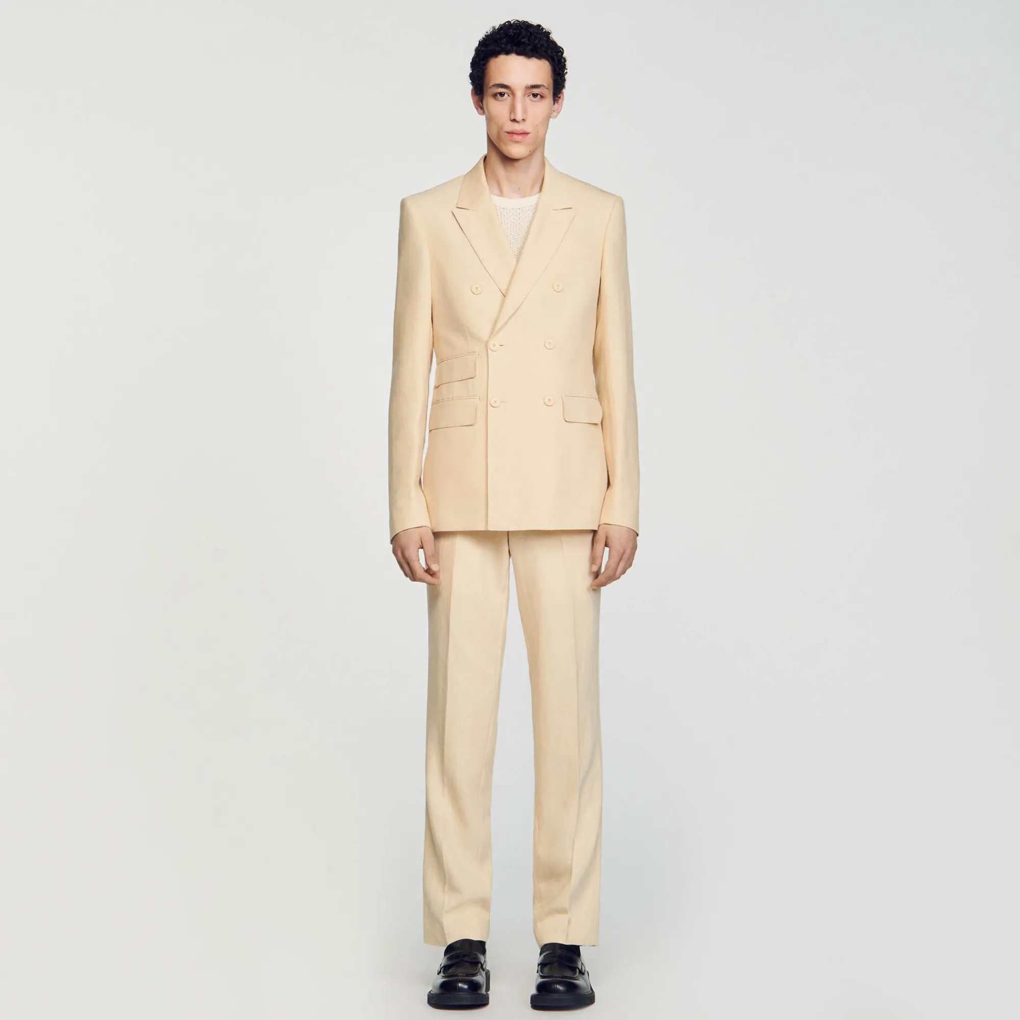Costumes & Smokings|Vestes*SANDRO Veste De Costume Croisée Beige
