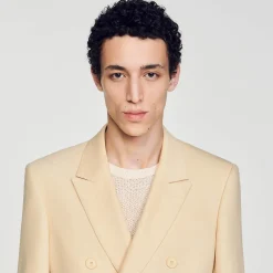 Costumes & Smokings|Vestes*SANDRO Veste De Costume Croisée Beige
