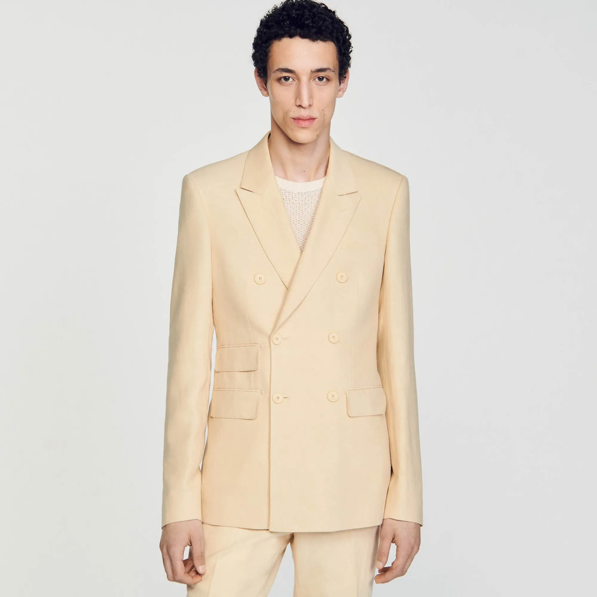 Costumes & Smokings|Vestes*SANDRO Veste De Costume Croisée Beige
