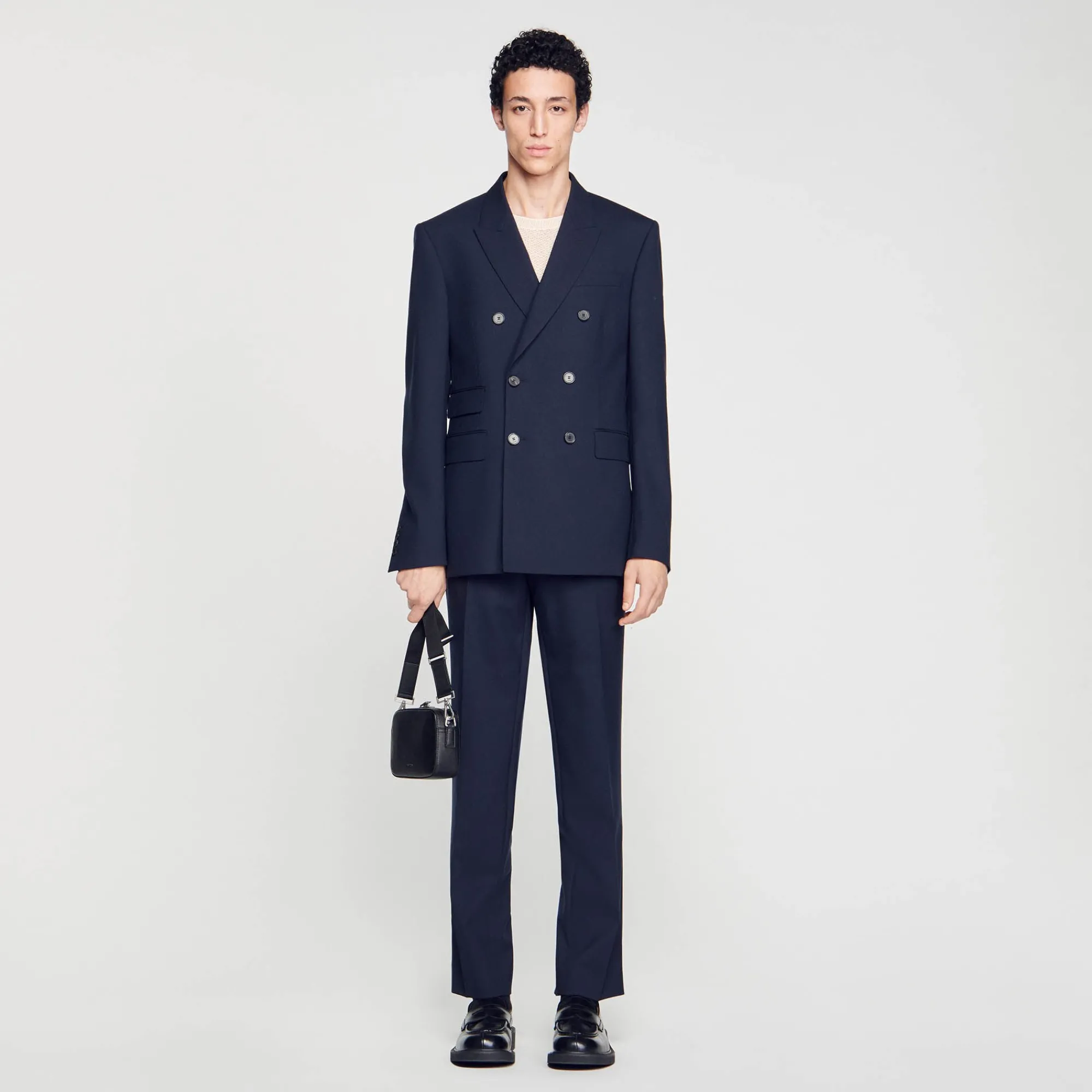 Costumes & Smokings|Vestes*SANDRO Veste De Costume Croisée Marine