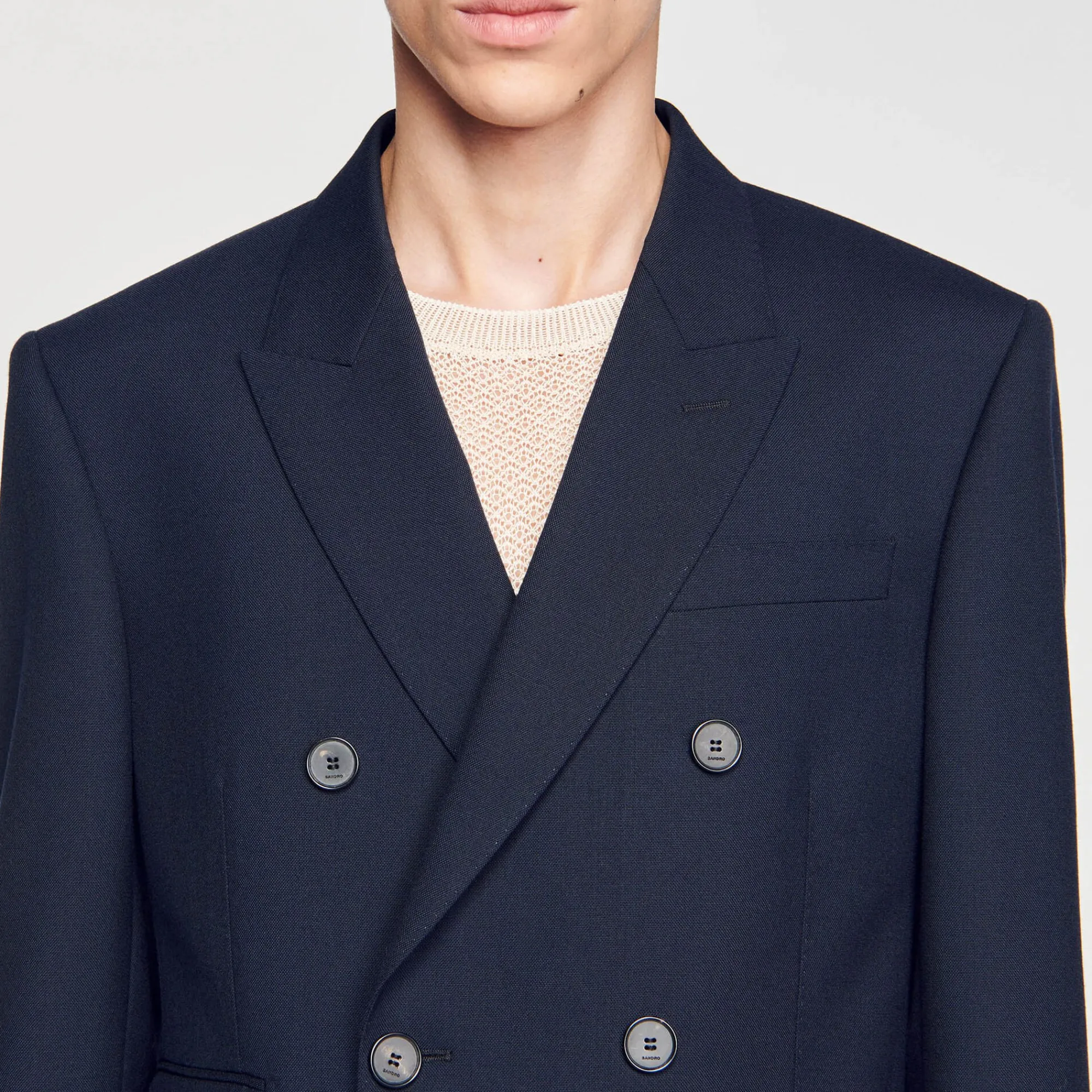 Costumes & Smokings|Vestes*SANDRO Veste De Costume Croisée Marine