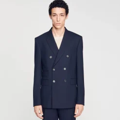 Costumes & Smokings|Vestes*SANDRO Veste De Costume Croisée Marine