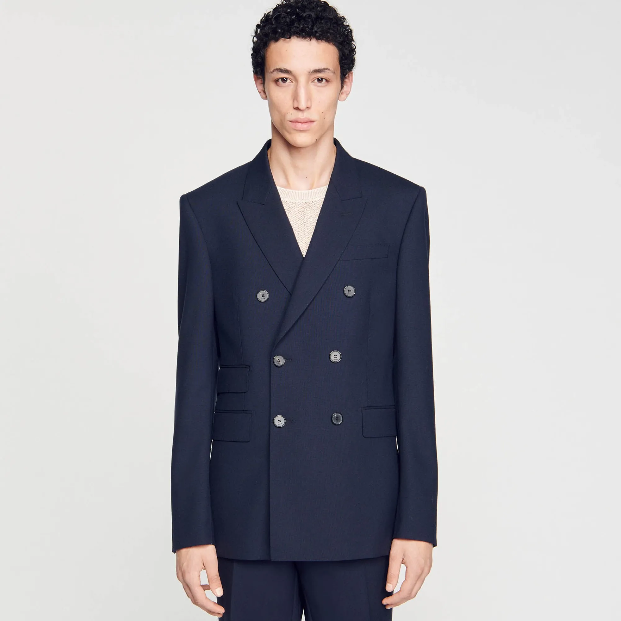 Costumes & Smokings|Vestes*SANDRO Veste De Costume Croisée Marine
