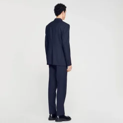 Costumes & Smokings|Vestes*SANDRO Veste De Costume Croisée Marine