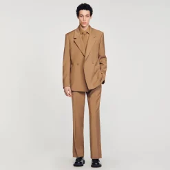 Vestes|Costumes & Smokings*SANDRO Veste De Costume Croisée Camel