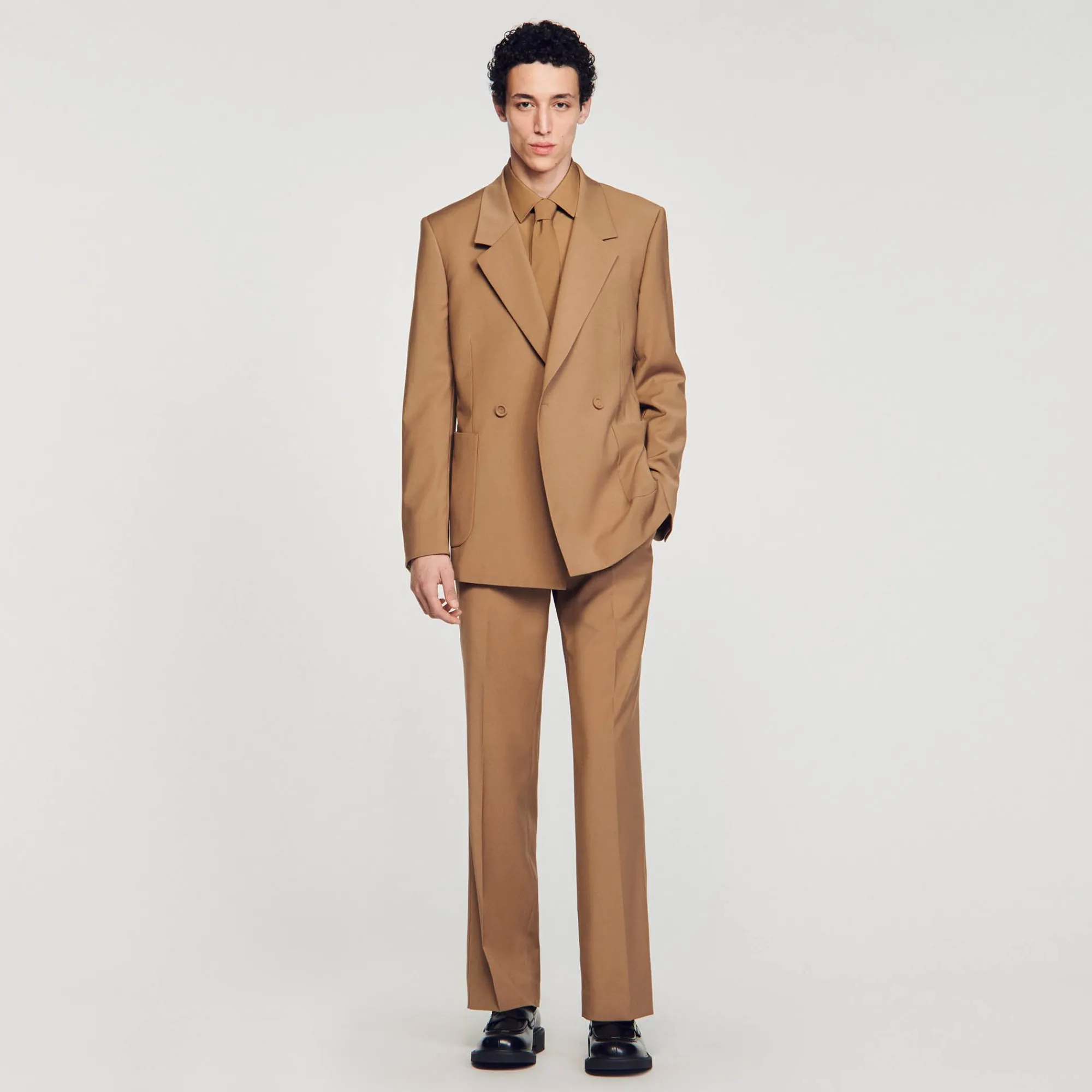 Vestes|Costumes & Smokings*SANDRO Veste De Costume Croisée Camel