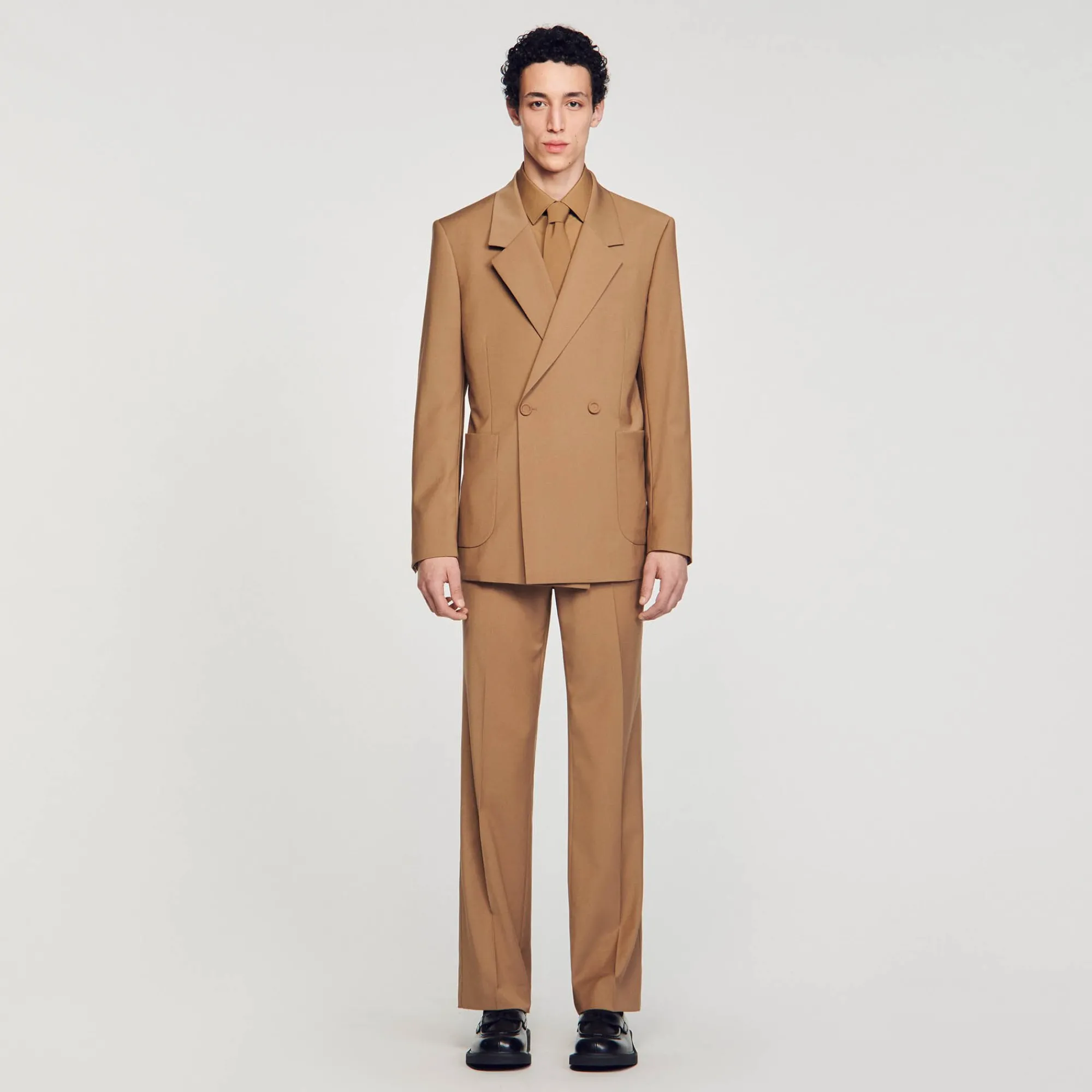 Vestes|Costumes & Smokings*SANDRO Veste De Costume Croisée Camel