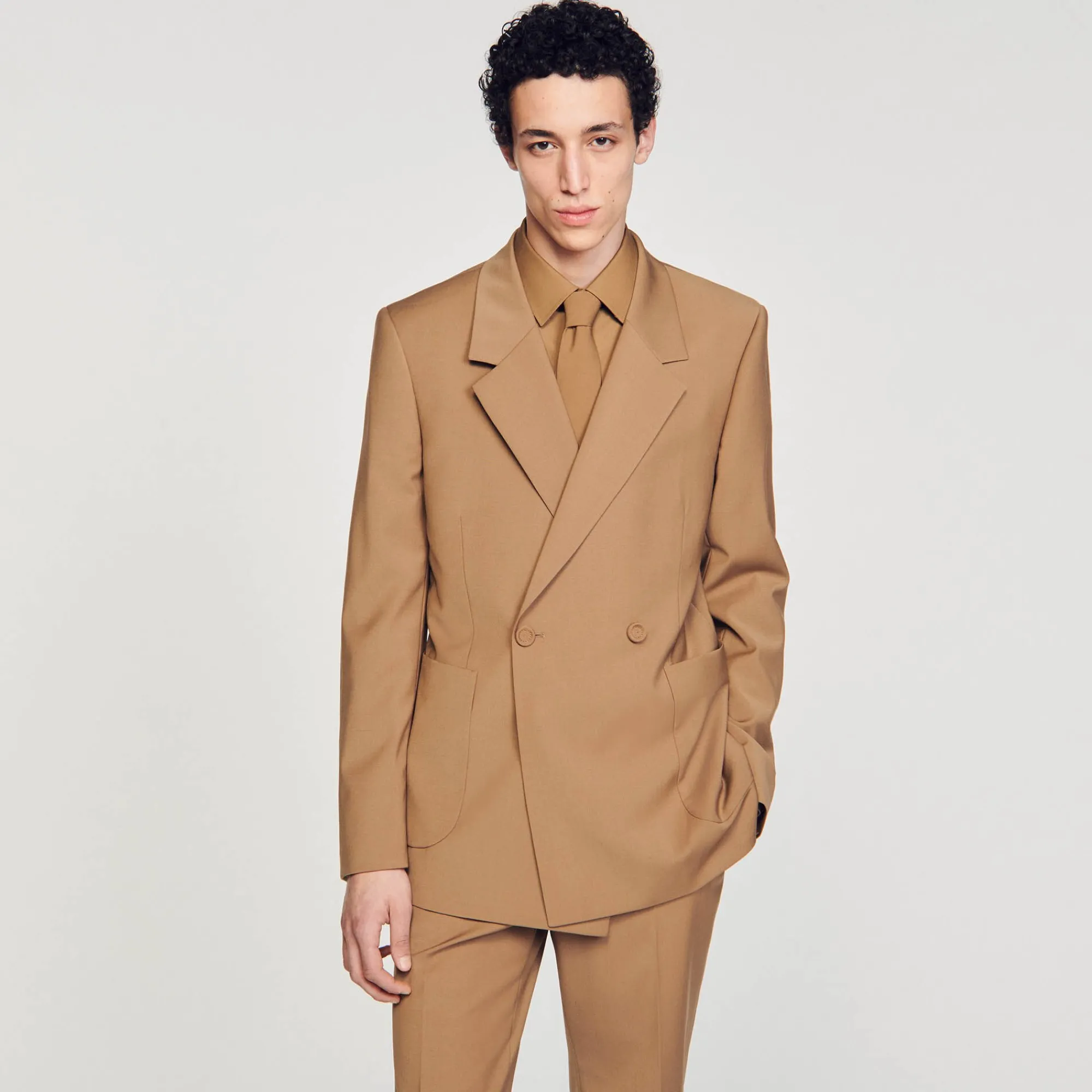 Vestes|Costumes & Smokings*SANDRO Veste De Costume Croisée Camel