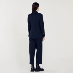 Costumes|Blousons & Vestes*SANDRO Veste De Costume Double Boutonnage Marine