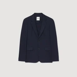 Costumes & Smokings|Vestes*SANDRO Veste De Costume En Jersey Marine