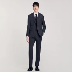 Costumes & Smokings|Vestes*SANDRO Veste De Costume En Laine gris chiné