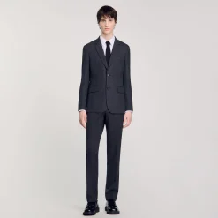 Costumes & Smokings|Vestes*SANDRO Veste De Costume En Laine gris chiné