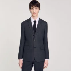 Costumes & Smokings|Vestes*SANDRO Veste De Costume En Laine gris chiné
