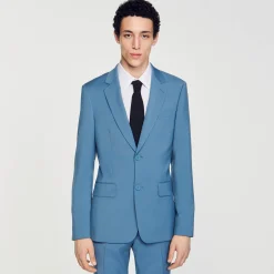 Costumes & Smokings|Vestes*SANDRO Veste De Costume En Laine Bleu Gris