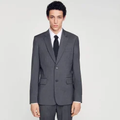 Costumes & Smokings|Vestes*SANDRO Veste De Costume En Laine gris chiné