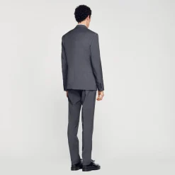 Costumes & Smokings|Vestes*SANDRO Veste De Costume En Laine gris chiné