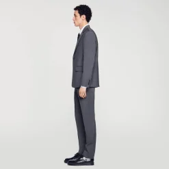 Costumes & Smokings|Vestes*SANDRO Veste De Costume En Laine gris chiné