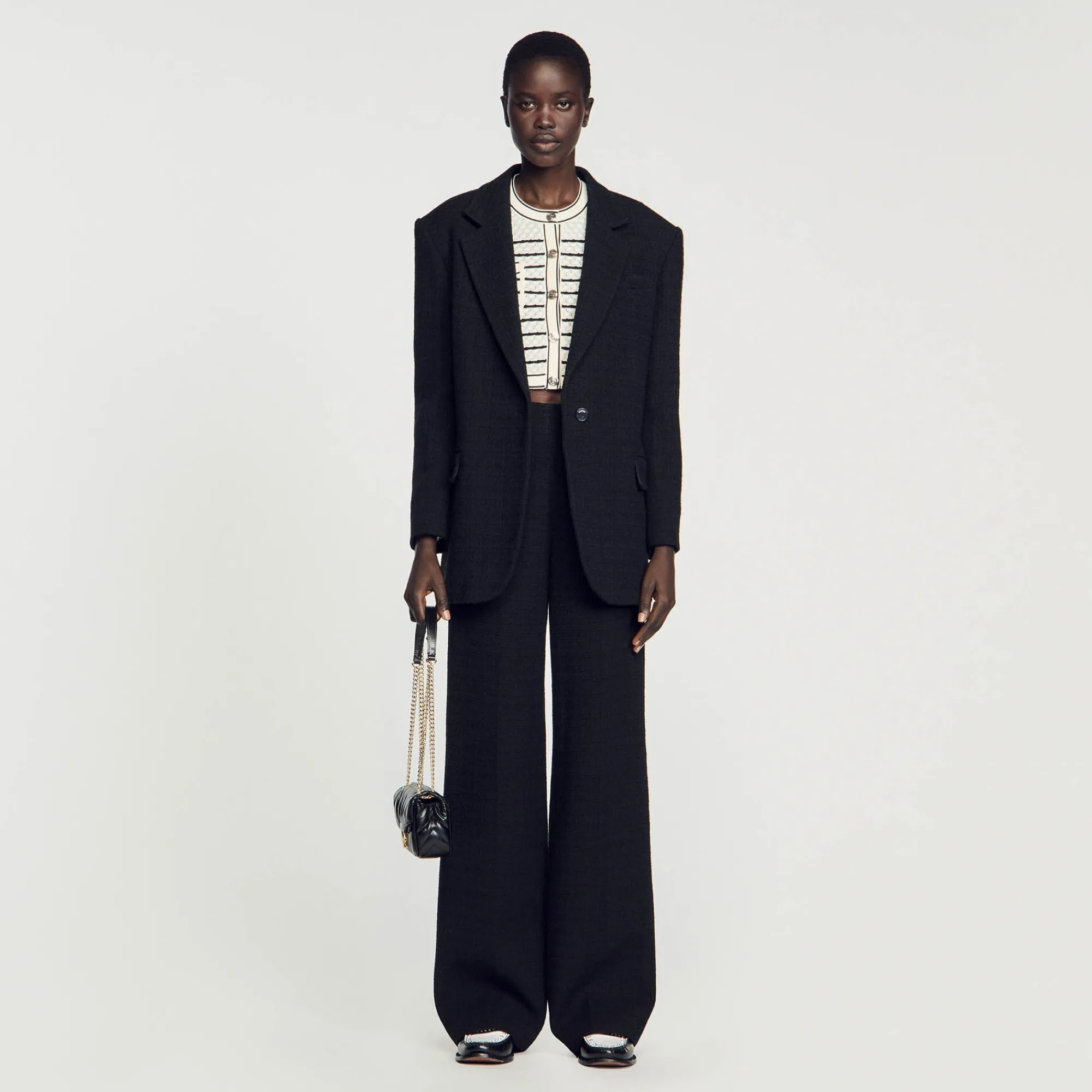 Manteaux|Costumes*SANDRO Veste De Costume En Tweed Noir