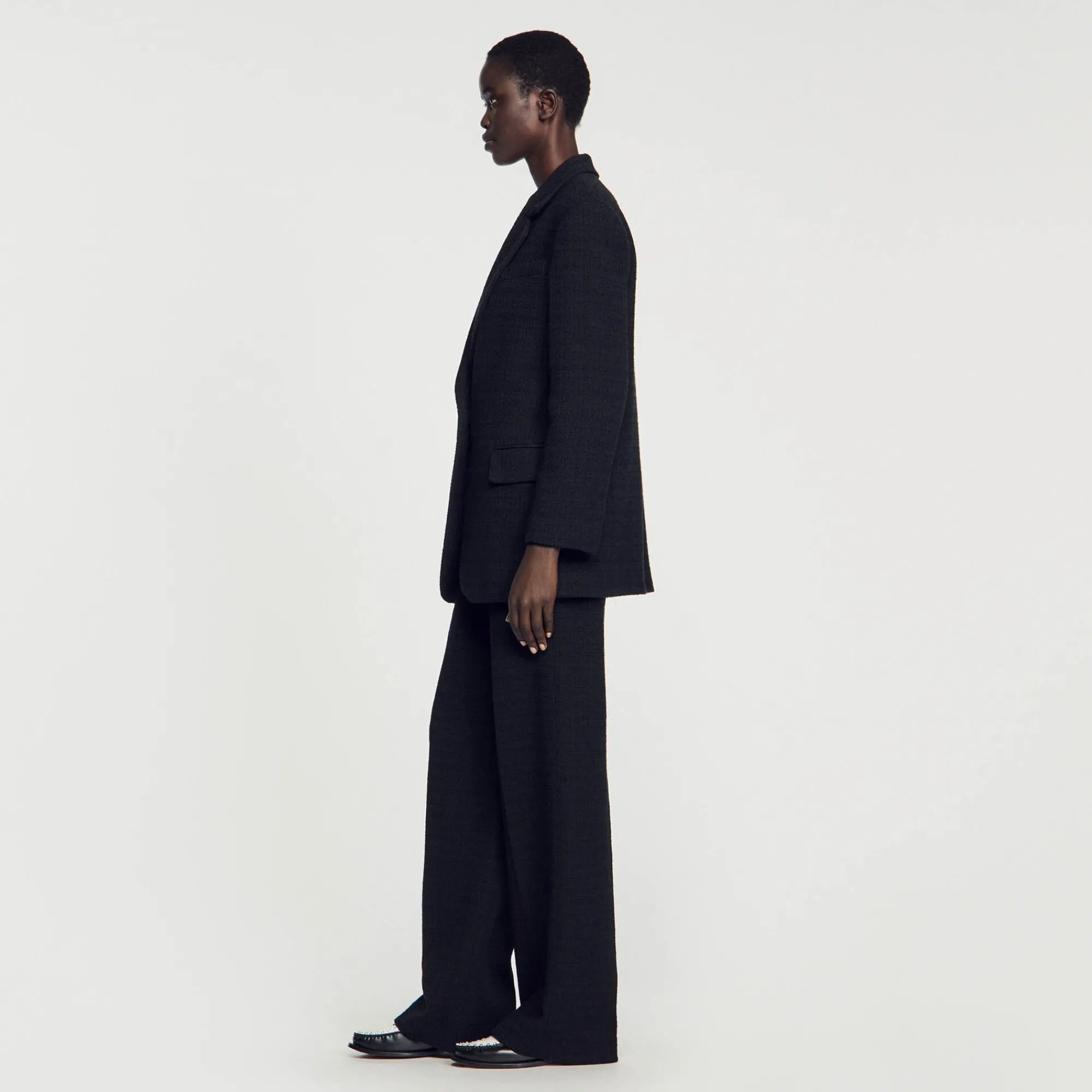Manteaux|Costumes*SANDRO Veste De Costume En Tweed Noir