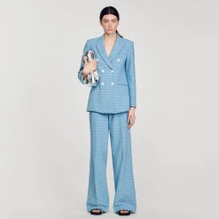 Costumes|Blousons & Vestes*SANDRO Veste De Costume En Tweed Bleu