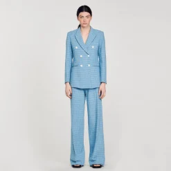 Costumes|Blousons & Vestes*SANDRO Veste De Costume En Tweed Bleu