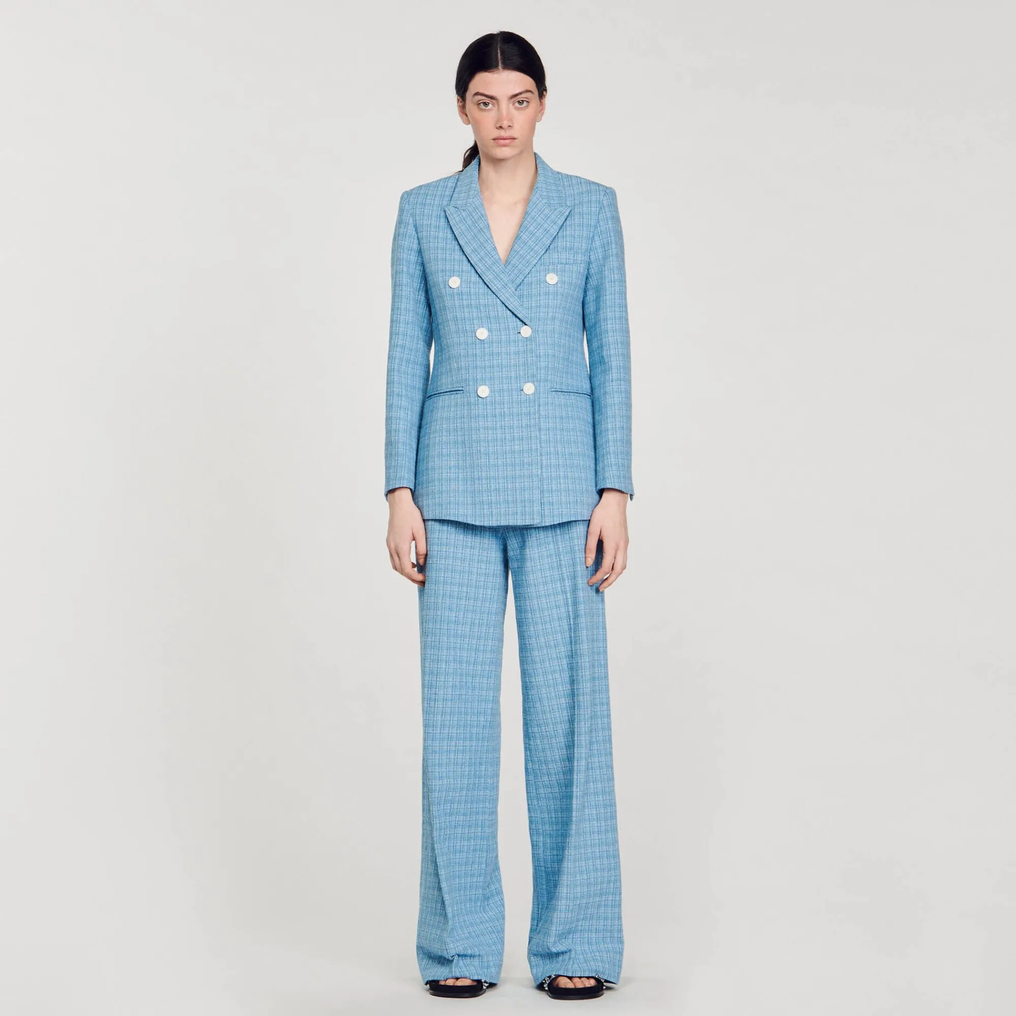 Costumes|Blousons & Vestes*SANDRO Veste De Costume En Tweed Bleu