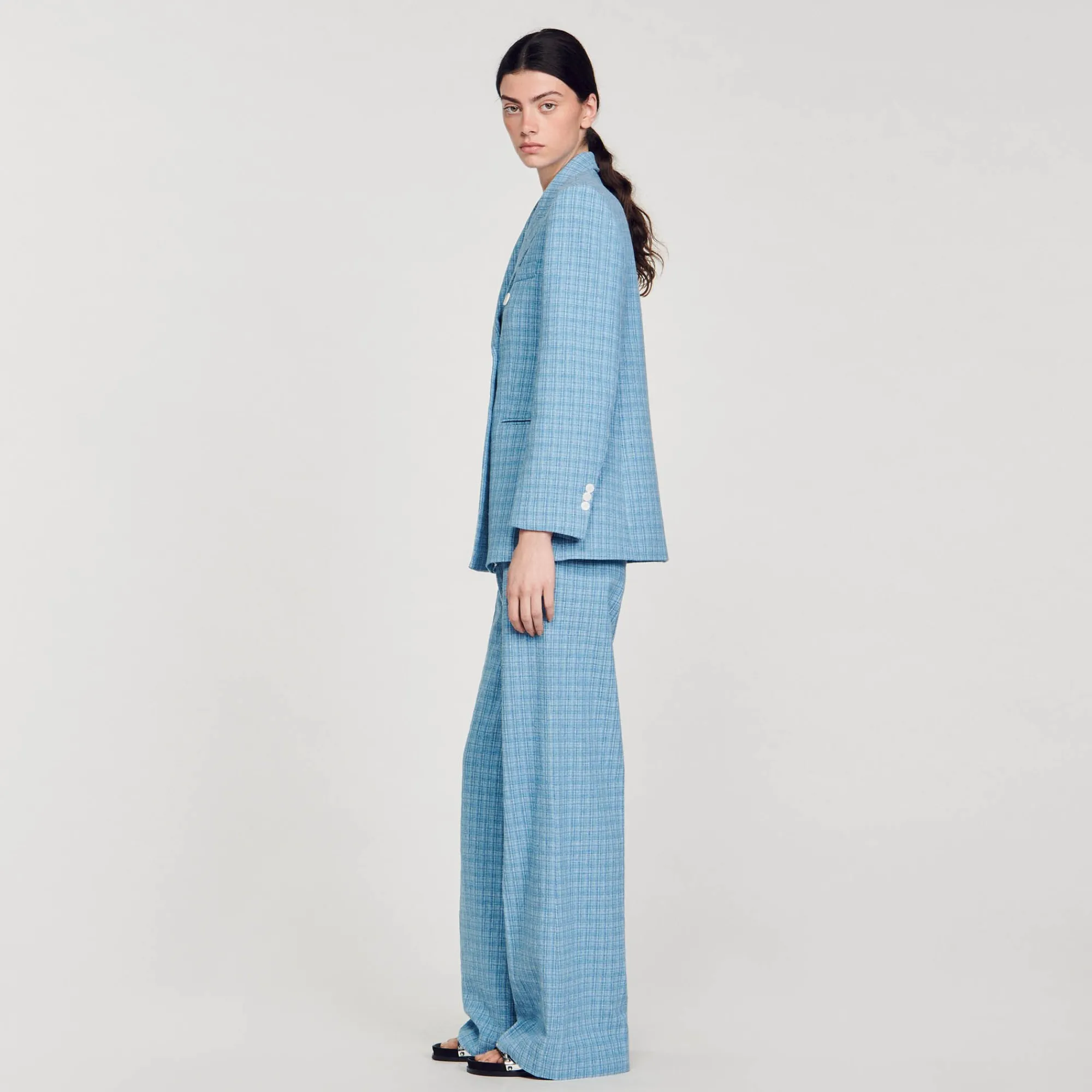 Costumes|Blousons & Vestes*SANDRO Veste De Costume En Tweed Bleu