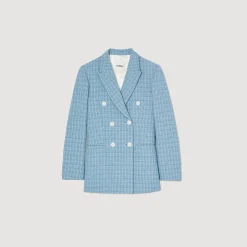 Costumes|Blousons & Vestes*SANDRO Veste De Costume En Tweed Bleu