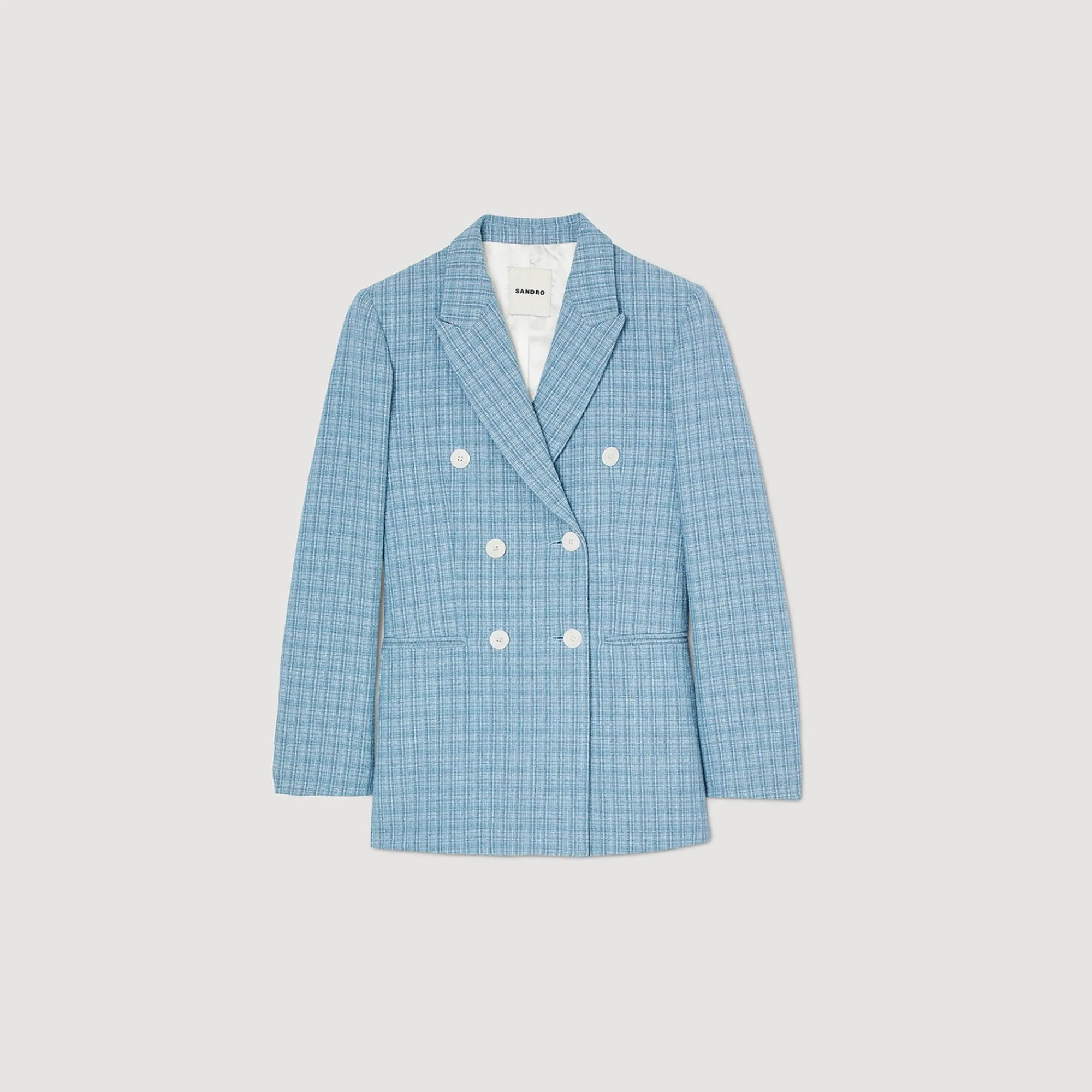 Costumes|Blousons & Vestes*SANDRO Veste De Costume En Tweed Bleu
