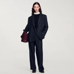 Ensembles|Blousons & Vestes*SANDRO Veste De Costume Large Gris Foncé