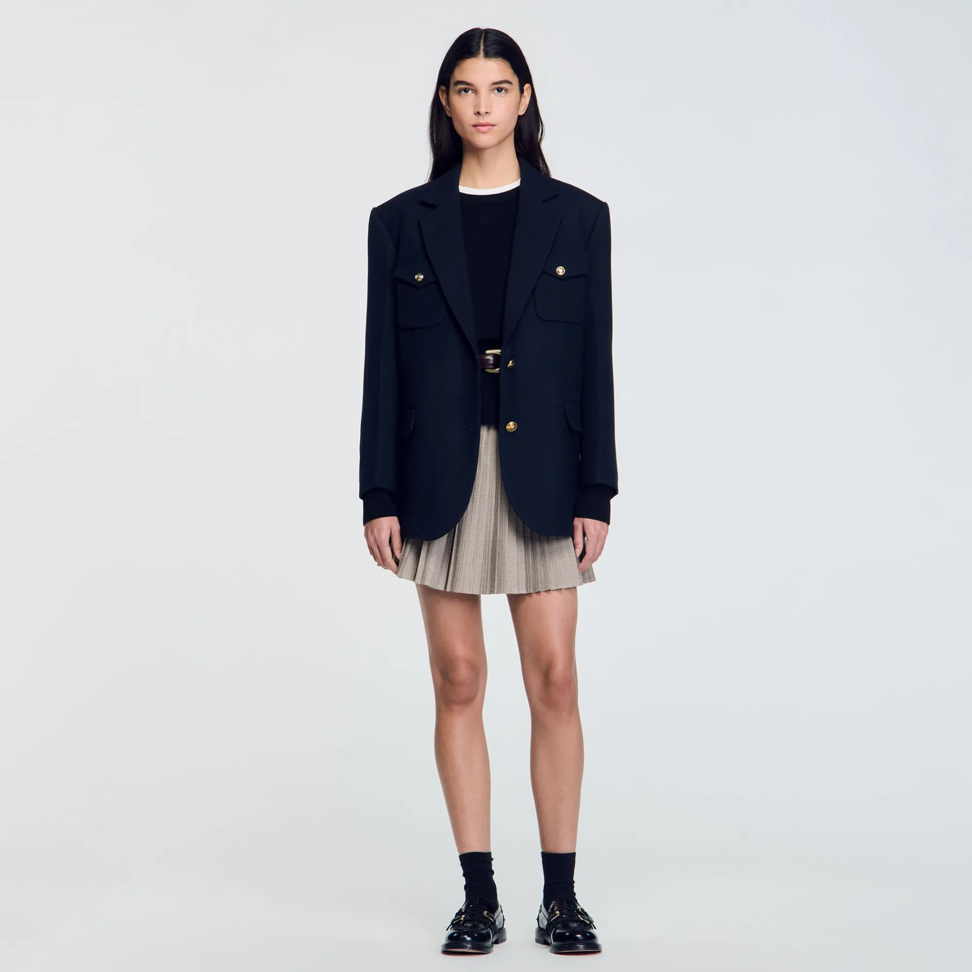 Blousons & Vestes*SANDRO Veste De Costume Oversize Marine