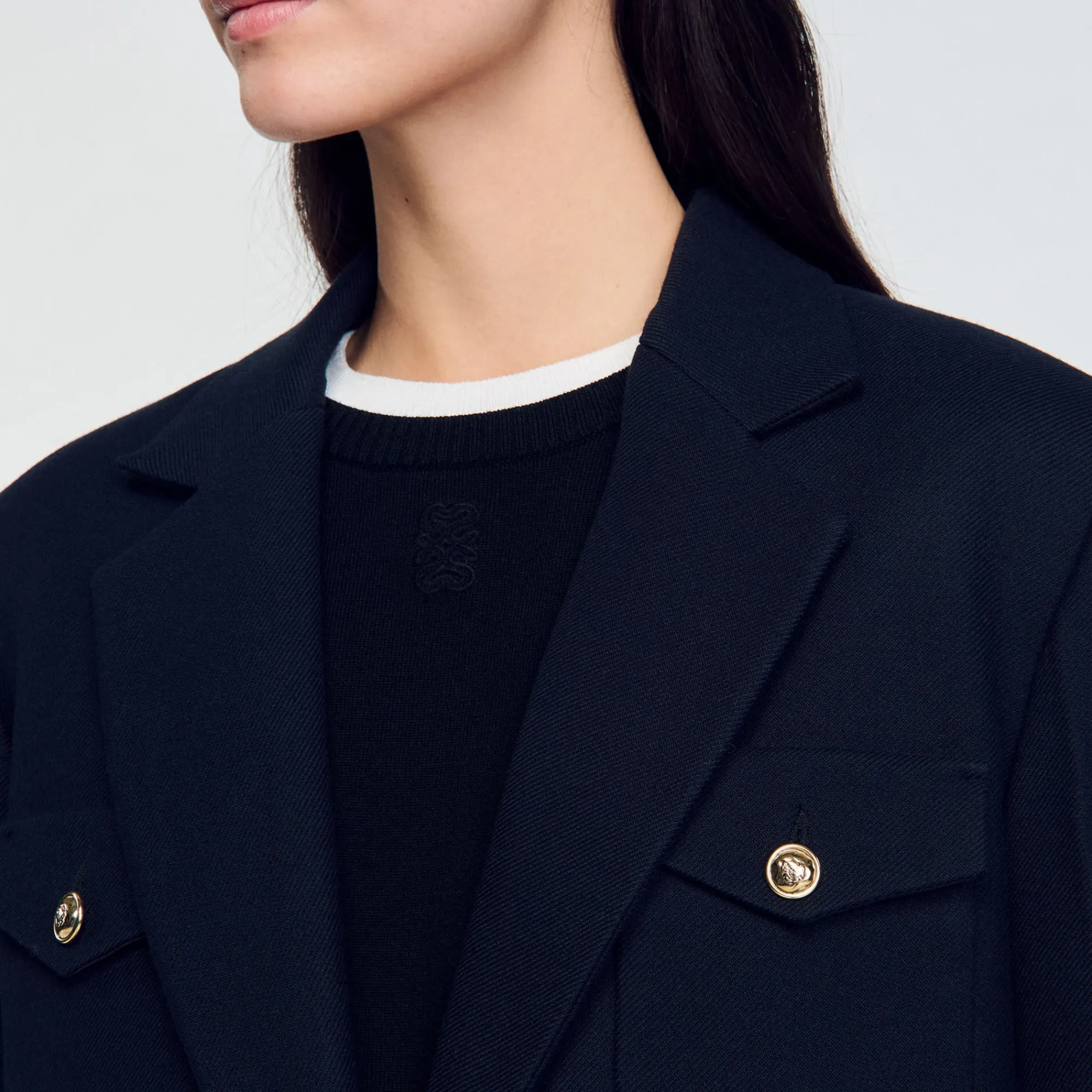 Blousons & Vestes*SANDRO Veste De Costume Oversize Marine