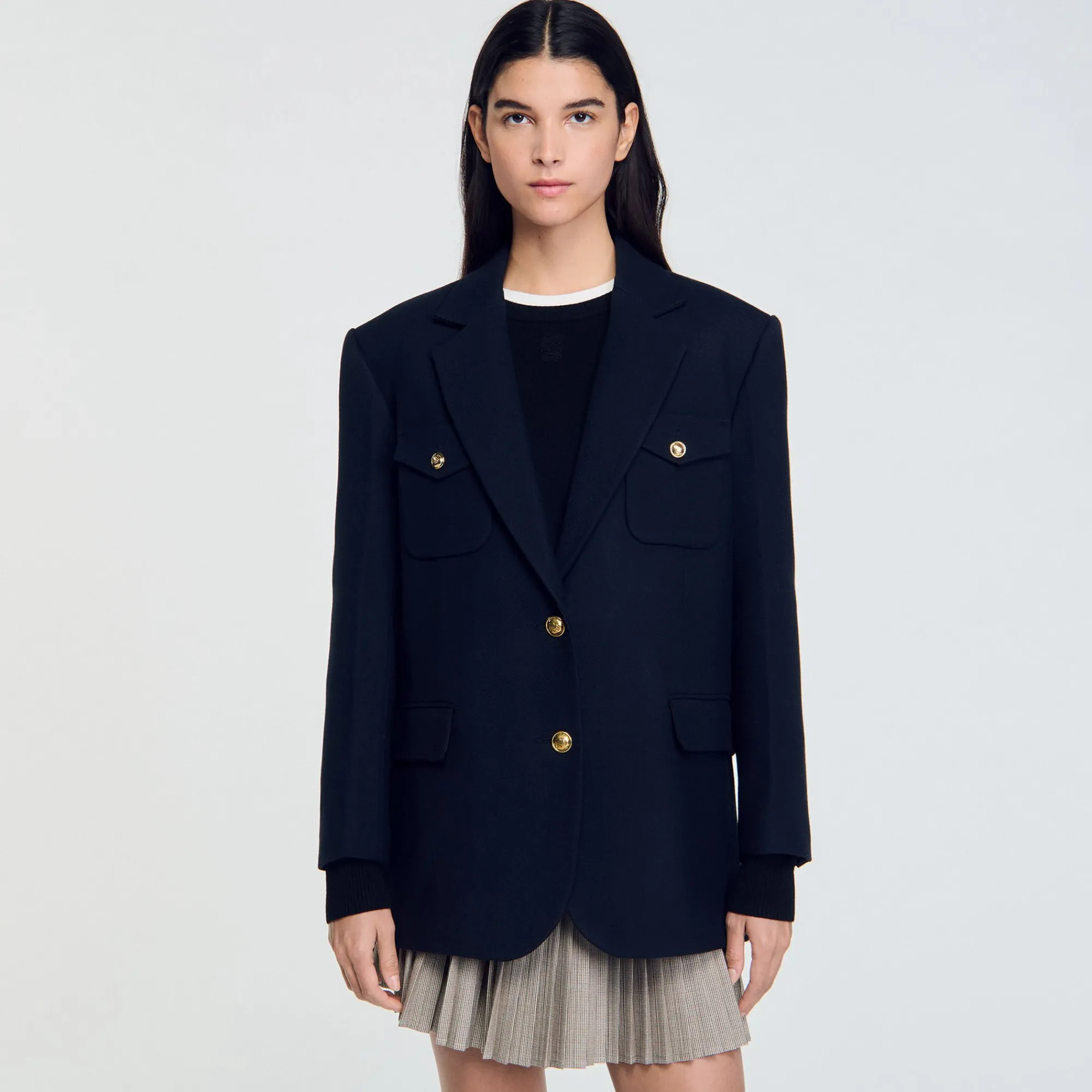 Blousons & Vestes*SANDRO Veste De Costume Oversize Marine