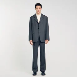 Vestes|Costumes & Smokings*SANDRO Veste De Costume Oversize Gris
