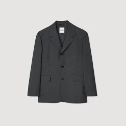 Vestes|Costumes & Smokings*SANDRO Veste De Costume Oversize Gris