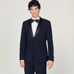 Costumes & Smokings|Vestes*SANDRO Veste De Smoking Avec Satin Marine