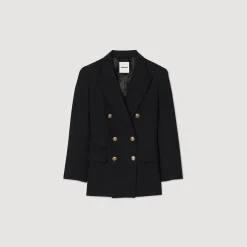 Costumes|Blousons & Vestes*SANDRO Veste De Tailleur à Boutonnage Croisé Noir